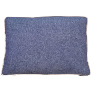 Cuscino con fascia e doppio piping blu 60x80 cm