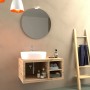 t.b.t. Mobile bagno con specchio rotondo e scaletta portasciugamani.