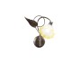 Elegante applique con design floreale e paralume giallastro.