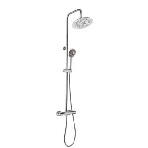Colonna doccia t.b.t. con soffione e doccetta, finitura cromata.