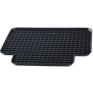 Tappetino a vaschetta OBI in gomma nera per il vano piedi, formato piccolo.