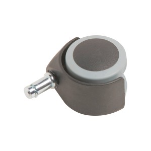Rotella doppia per sedia Ø 50 mm con perno corto, portata 40 kg, per pavimenti delicati.
