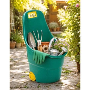Carriola da giardino in ABS Garden Friend 50 l 57x53x89 cm verde