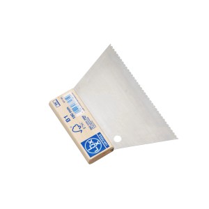 Spatola dentata LUX Classic, 180mm, con dentatura media per colla e adesivo.