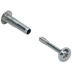 Bullone di collegamento Hettich M4, 36-46 mm, nichelato, set da 10 pezzi per accessori mobili.