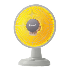 Stufa elettrica con griglia di protezione e base.