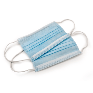 Due maschere protettive t.b.t. blu per bocca e naso.