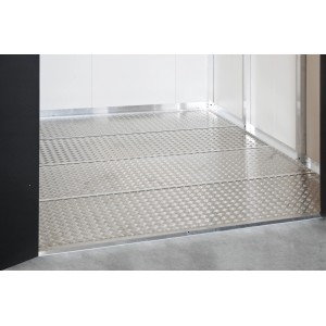 Piastra pavimento Biohort per NG CasaNova 3x2: Pavimento in lamiera mandorlata di alluminio per casetta da giardino, montaggio stabile.