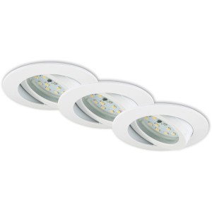 Briloner LED faretti da incasso Attach, set da 3, orientabili, bianchi. Faretti rotondi per interni.