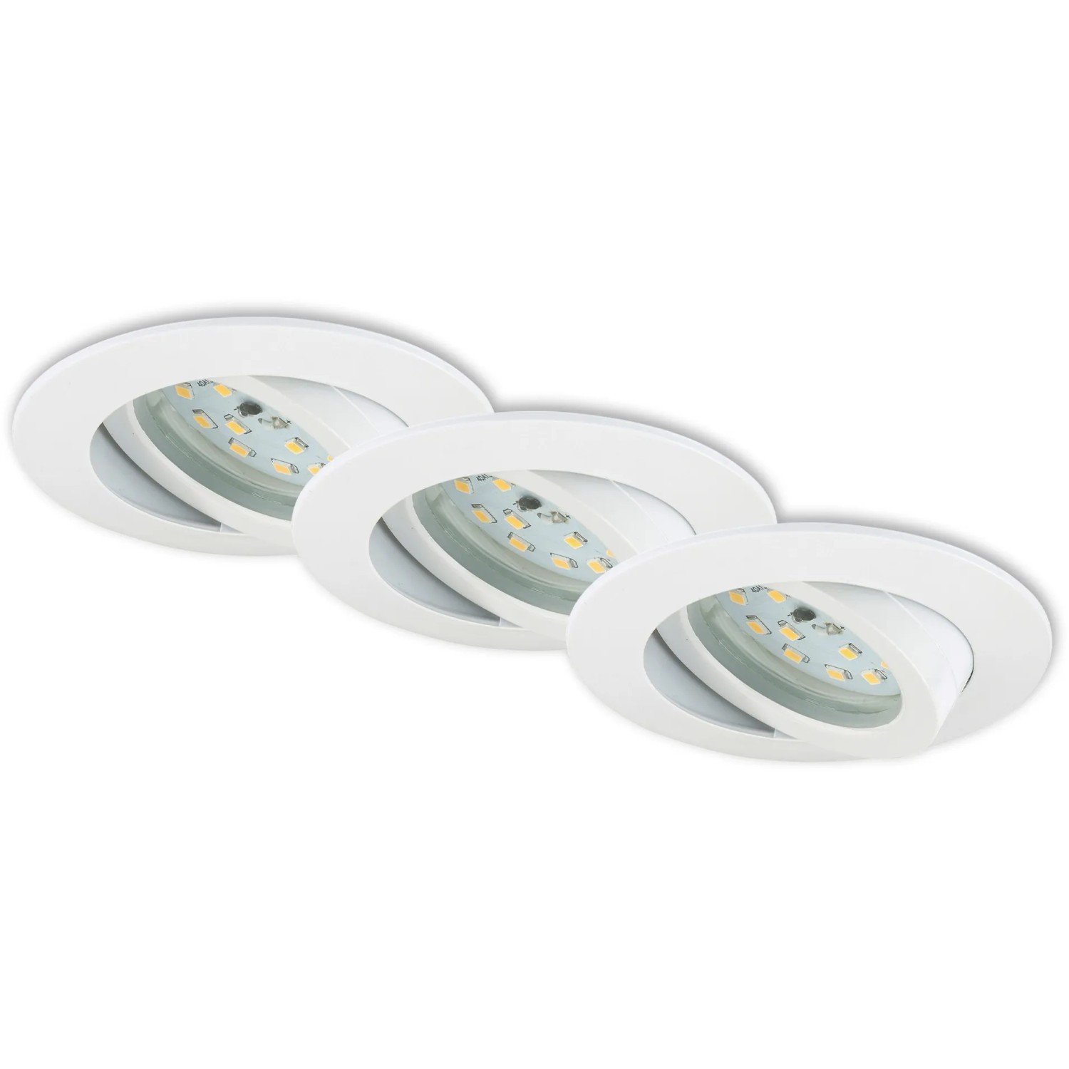 Briloner LED faretti da incasso Attach, set da 3, orientabili, bianchi. Faretti rotondi per interni.