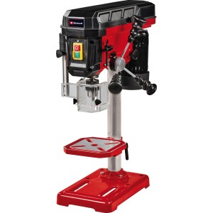 Trapano a colonna Einhell TC-BD 500 rosso/nero con tavolo di foratura e protezione trucioli.