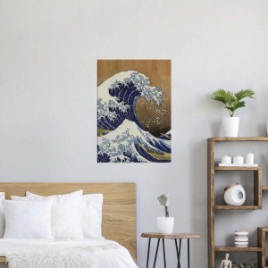 Quadri: Onda come arte murale orizzontale nei toni del blu e del bianco.