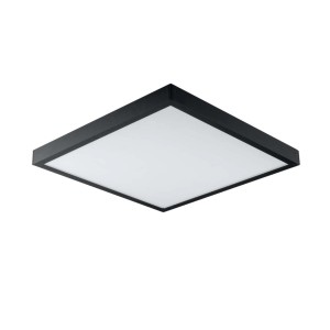 Pannello LED quadrato con cornice nera. Plafoniera per interni.
