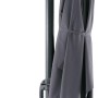 Ombrellone a braccio Moga grigio, Ø 300 cm, con manovella e supporto. Ombrellone chiuso.