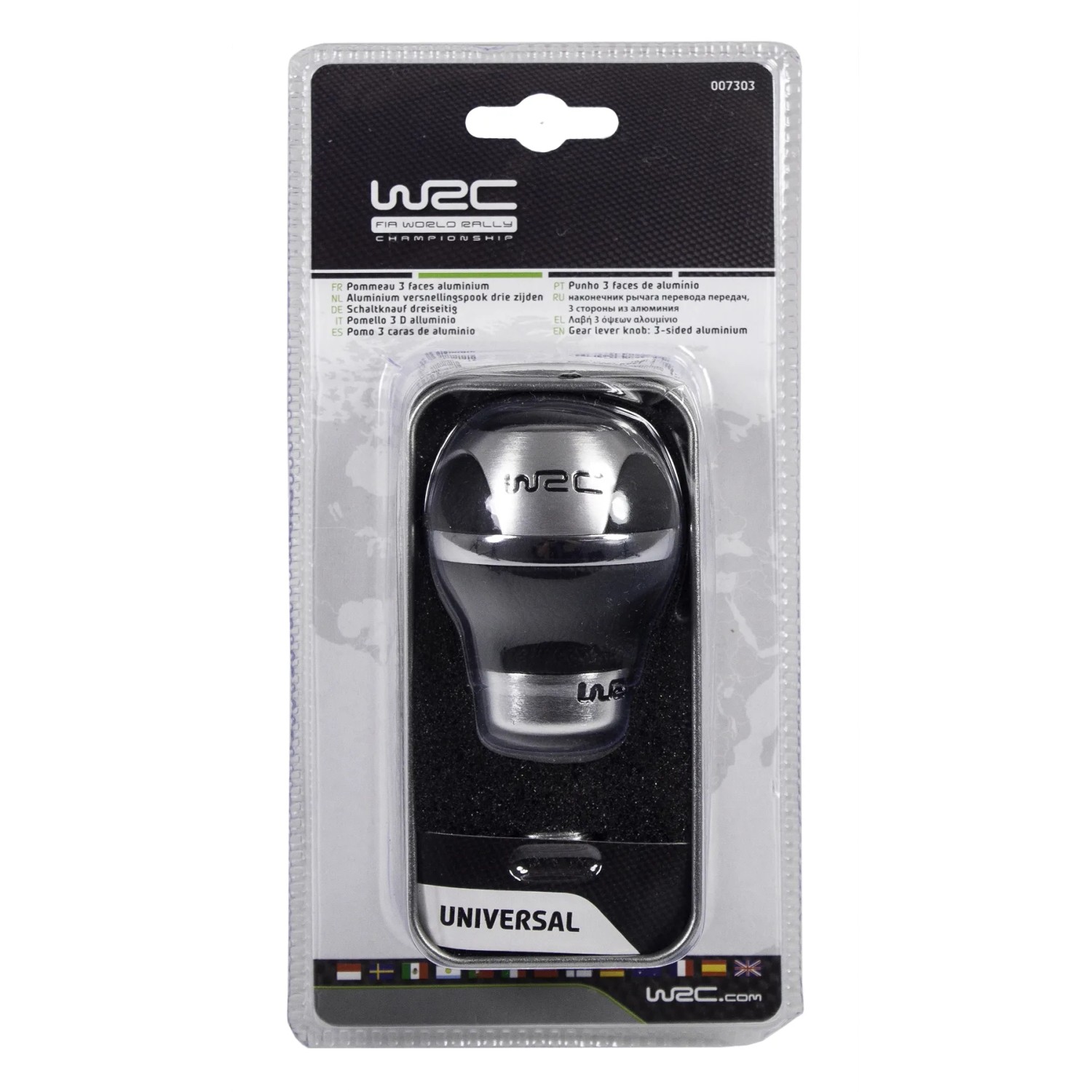 Pomello del cambio universale WRC, 3 lati, alluminio, per interni auto