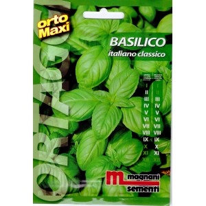 Confezione di semi di basilico 'Italiano Classico' di Magnani Sementi per orto.