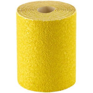 Rotolo abrasivo giallo LUX, 115 mm x 5 m, grana K40, per la lavorazione del legno.