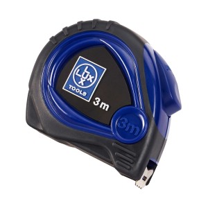 Metro a nastro LUX Comfort, 3 m, blu e nero, design ergonomico.