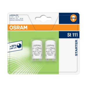 Starter Osram per lampada fluorescente, 4-65W, in blister. Accende in modo affidabile i tubi fluorescenti.