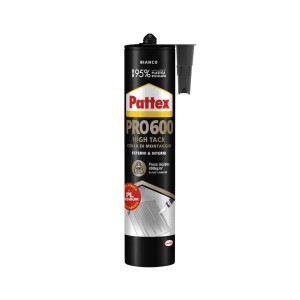 Pattex PRO 600 adesivo di montaggio ad alta presa, bianco, per interni ed esterni. Siliconi e sigillanti.