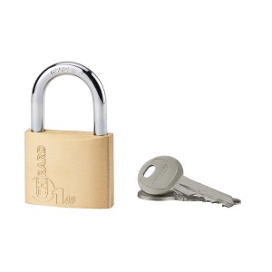 Lucchetto t.b.t. color ottone con chiave per maggiore sicurezza.