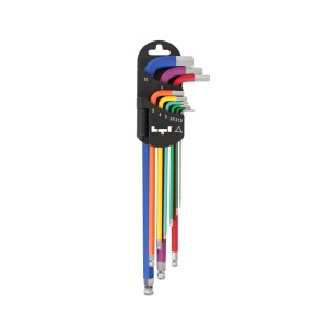 Set di chiavi a brugola t.b.t., assortite per colore, per meccanici.