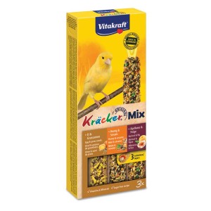 Vitakraft Kräcker Trio per canarini con uovo, frutta e miele, 3 pezzi.
