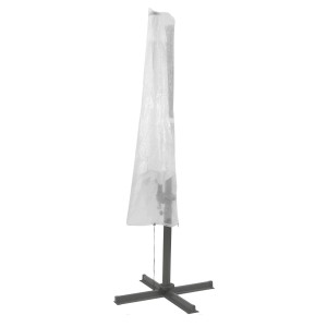 Copertura trasparente per mobili da giardino su un ombrellone.