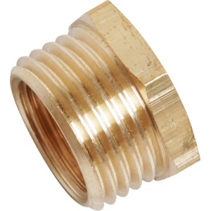 Doppio nipplo di riduzione LUX da 3/8 a 1/2 in ottone per accessori compressore.