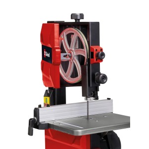 Sega a nastro Einhell TC-SB 200/1: sega a nastro rossa e nera con tavolo e guida parallela.