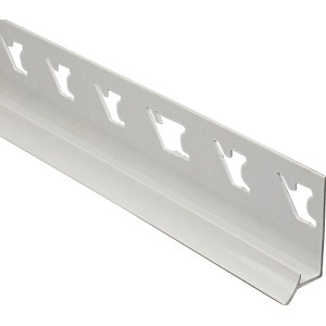 Profilo angolare in PVC bianco opaco, 10 mm x 2,5 m, per profili per piastrelle.