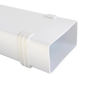 Dettaglio di una griglia di ventilazione rettangolare bianca.