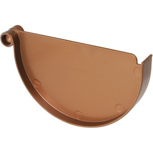 Terminale marrone in plastica per grondaie e pluviali.