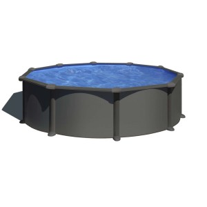 Piscina fuori terra tonda in acciaio antracite Gre Ø 350 H 132 cm