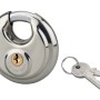 Lucchetto t.b.t. rotondo in acciaio inox con due chiavi.