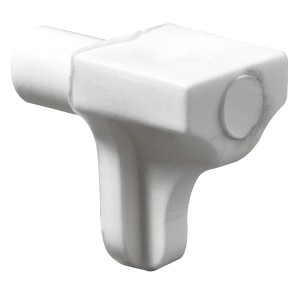 Supporto per ripiano Hettich bianco, 5 mm in plastica, per scaffali e mobili.