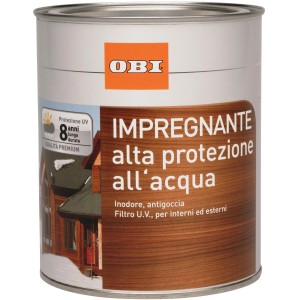 OBI Impregnante per porte e finestre, colore rovere, latta da 2,5 l. Smalto per legno per interni ed esterni.