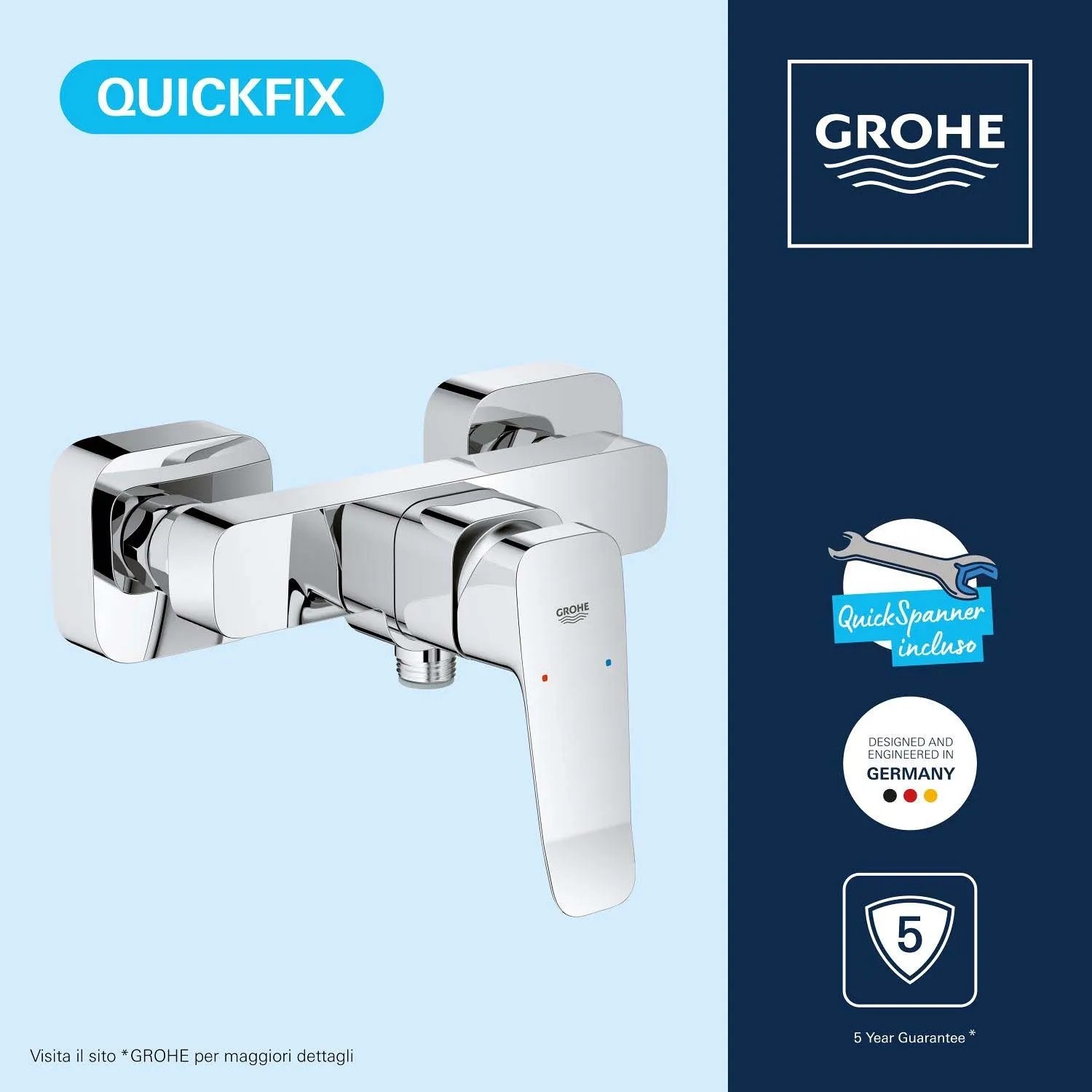 Miscelatore monocomando doccia esterno Grohe Dice cromo_13