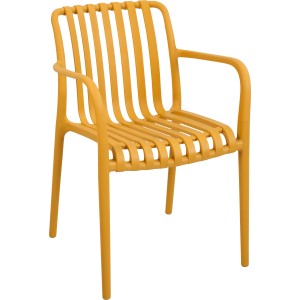 Sedia da giardino senza cuscino Merrydale in plastica giallo