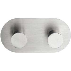 Wenko Cona Duo gancio a muro, acciaio inox opaco, per bagno e cucina.