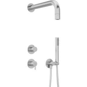 Set doccia incasso Idrostile Limonar con soffione 42 mm acciaio spazzolato