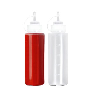 Dispenser dosatore per condimenti e salse con tappo antigoccia 2 pz