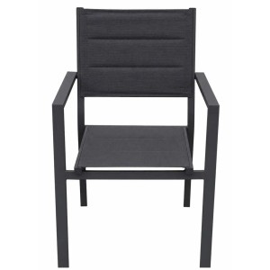 Sedia in alluminio e textilene Space 57x56x87 cm antracite