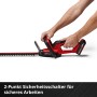 Tagliasiepi a batteria Einhell GC-CH 18/40 Li Solo rossa con comando manuale.