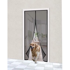Zanzariera magnetica con telaio in pvc 140x240 cm grigio-nero