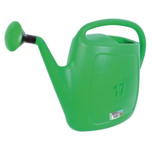 Annaffiatoio verde con doccetta, capacità 17 litri, ideale per giardino e irrigazione piante.