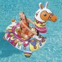 Galleggiante Bestway POP Llama, colorato lama gonfiabile con donna in piscina.