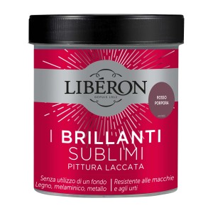 Barattolo di smalto per mobili rosso marca Liberon.