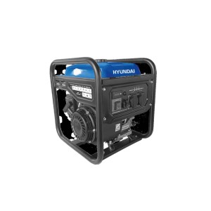 Generatore di corrente blu con telaio nero. Ideale per cantieri e alimentazione di emergenza.