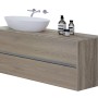 t.b.t. Mobile bagno con lavabo d'appoggio e rubinetto.